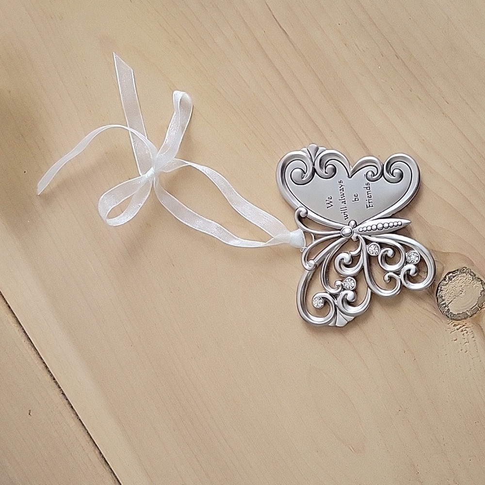 Pewter Butterfly Ornament "We will always be Friends"